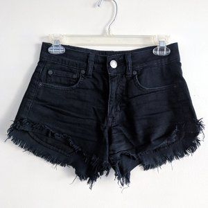 American Eagle Outfitters Black denim shorts, size 00